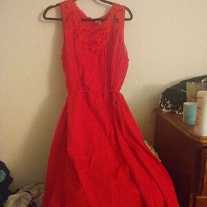 Red Knox Rose Cotton Dress